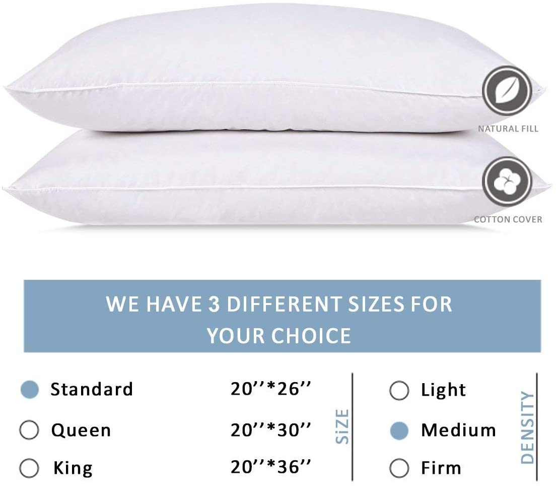 Wht Goose 5/95 Bed Pillow- King  (6)